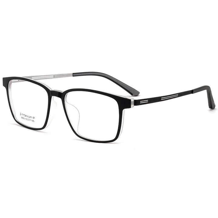 Kocolior Men's Full Rim Large Square Tr 90 Titanium Alloy Eyeglasses 8906 Full Rim Kocolior