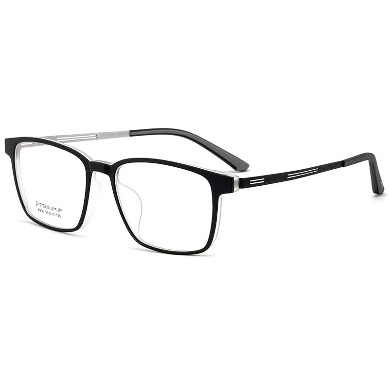 Kocolior Men's Full Rim Large Square Tr 90 Titanium Alloy Eyeglasses 8906 Full Rim Kocolior   