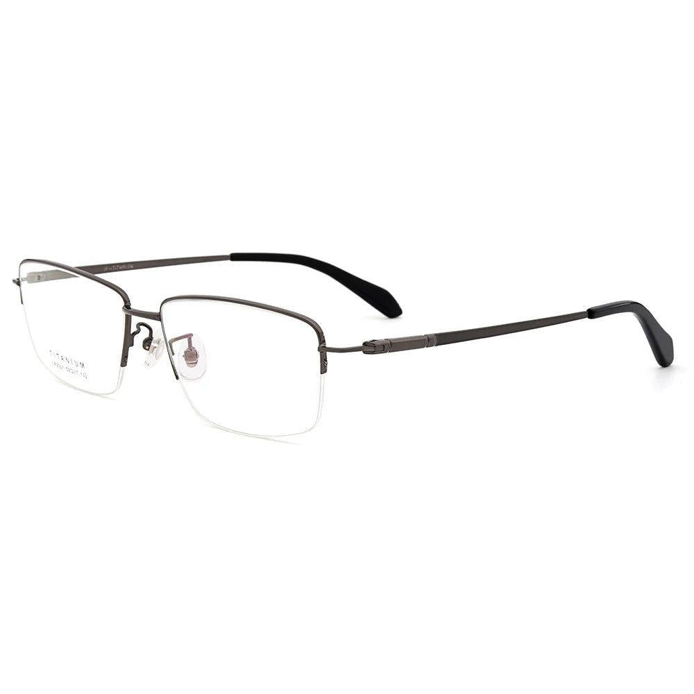 Gmei Unisex Semi Rim Big Square Titanium Eyeglasses 68961