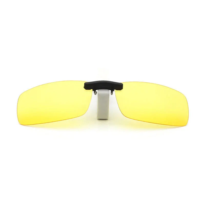 Hotochki Unisex Rimless Rectangle Plastic Alloy Polarized Clip On Sunglasses Clip On Sunglasses Add On Yellow