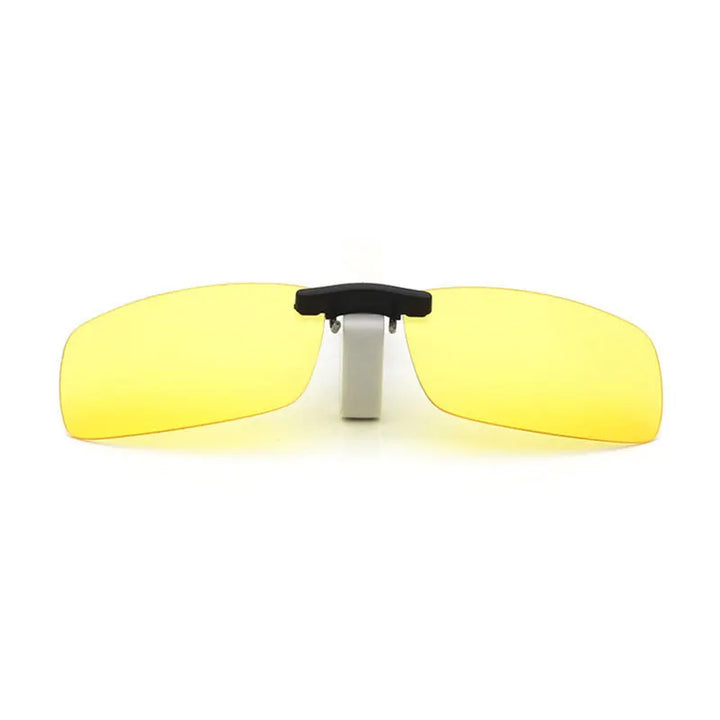 Hotochki Unisex Rimless Rectangle Plastic Alloy Polarized Clip On Sunglasses Clip On Sunglasses Add On Yellow