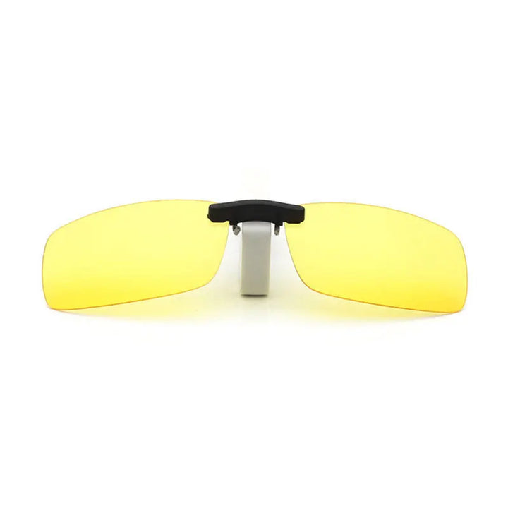 Hotochki Unisex Rimless Rectangle Plastic Alloy Polarized Clip On Sunglasses Clip On Sunglasses Hotochki Yellow  