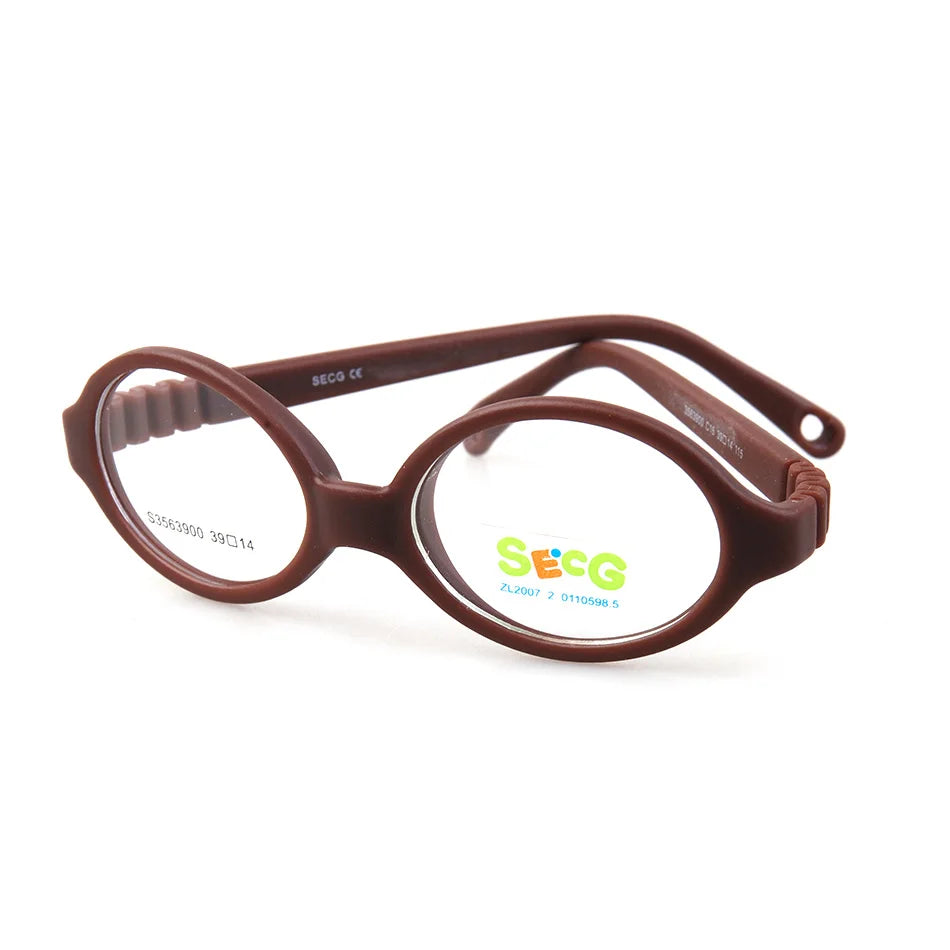Secg Unisex Children's Full Rim Round Tr 90 Silicone Eyeglasses 3563 Full Rim Secg C16