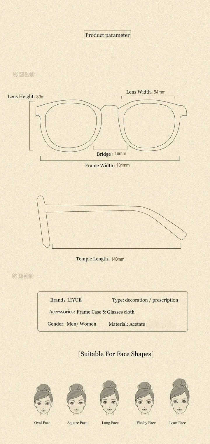 Oveliness Women's Full Rim Square Cat Eye Acetate Eyeglasses 24061