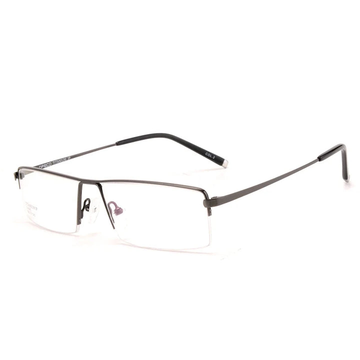 Reven Jate Men's Semi Rim Square Titanium Eyeglasses 68095
