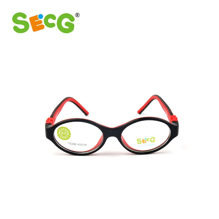 Secg Unisex Children's Ful Rim Oval Tr 90 Silicone Eyeglasses 3249 Full Rim Secg C3