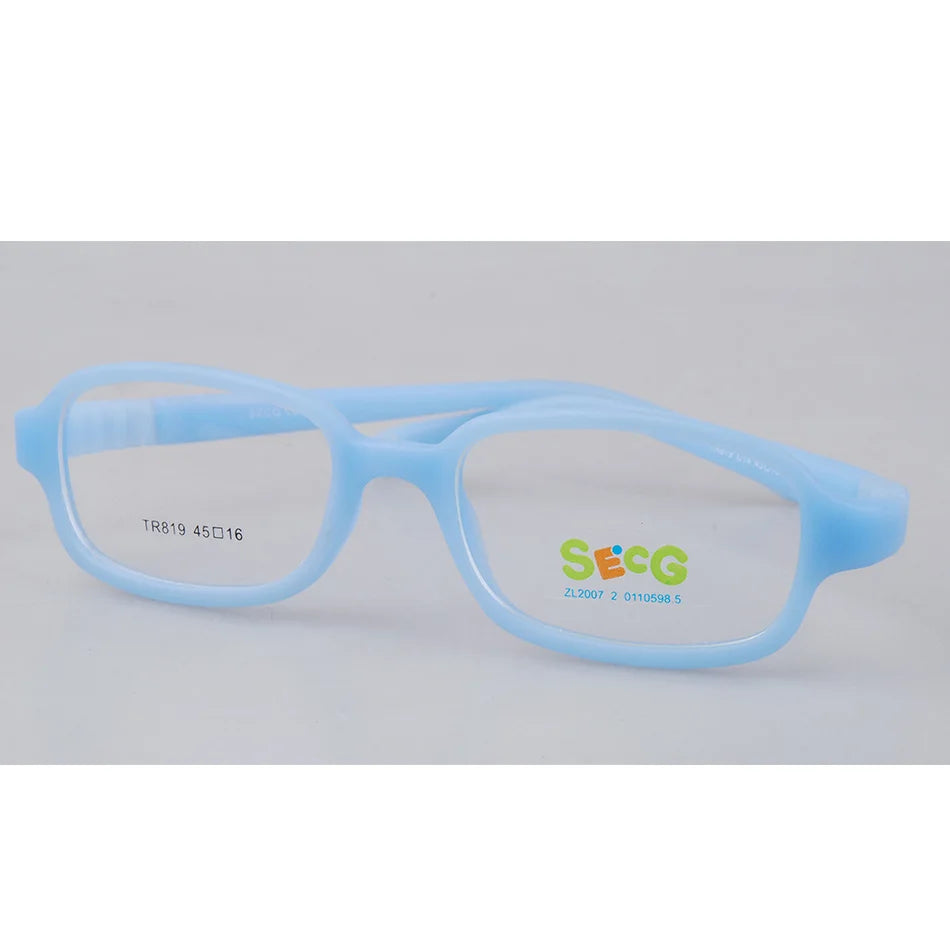 Secg Unisex Children's Full Rim Square Tr 90 Titanium Eyeglasses 18819 Full Rim Secg C14