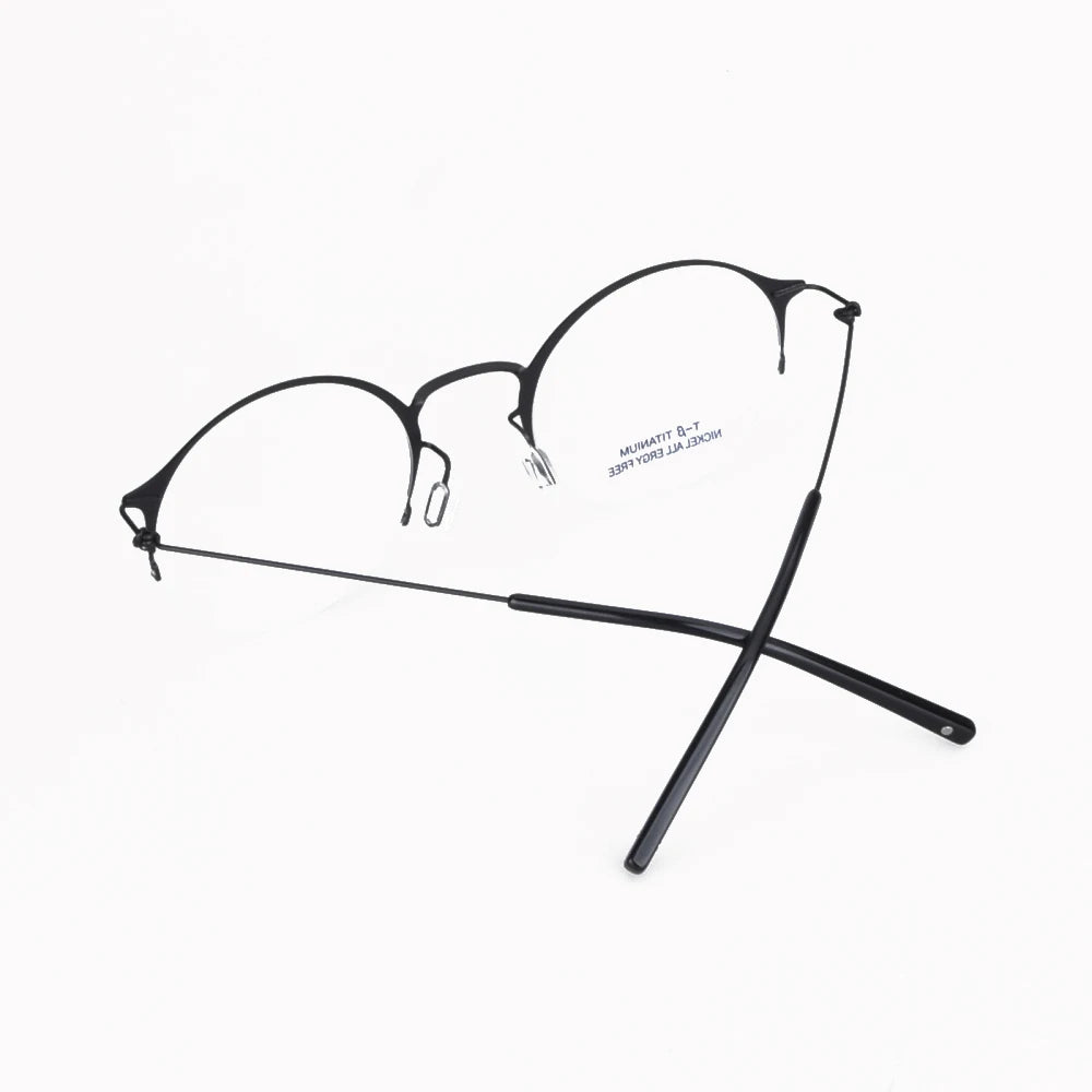 Aimee Unisex Semi Rim Round Alloy Eyeglasses 1850 Semi Rim Aimee