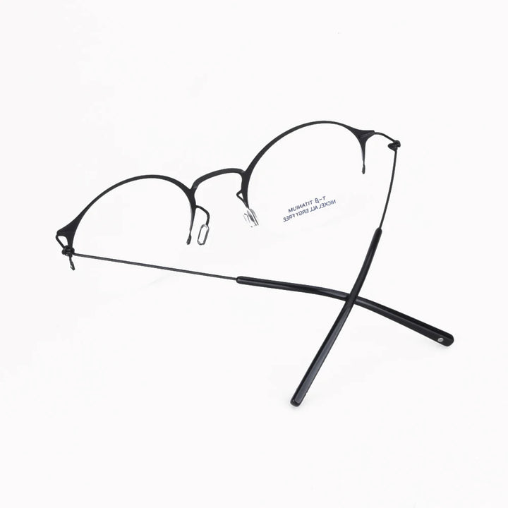 Aimee Unisex Semi Rim Round Alloy Eyeglasses 1850 Semi Rim Aimee