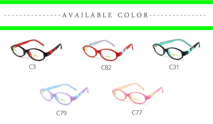 Secg Unisex Children's Full Rim Oval Tr 90 Silicone Eyeglasses 3250 Full Rim Secg