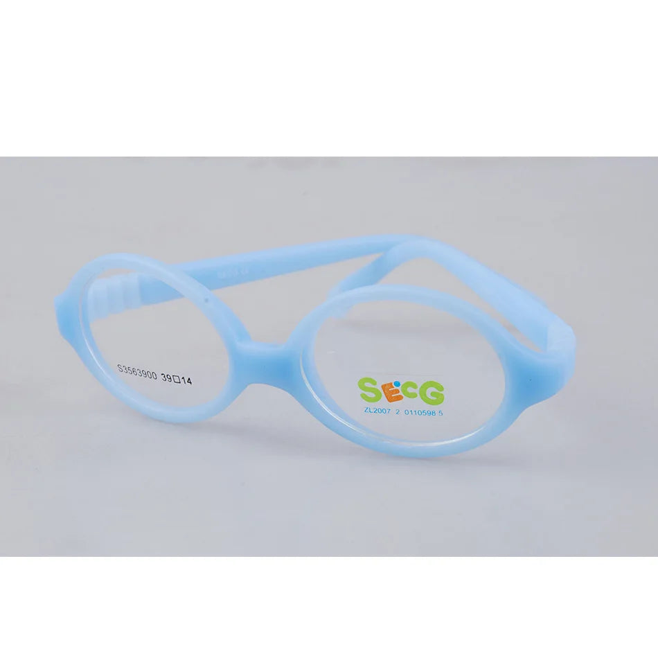 Secg Unisex Children's Full Rim Round Tr 90 Silicone Eyeglasses 3563 Full Rim Secg C14