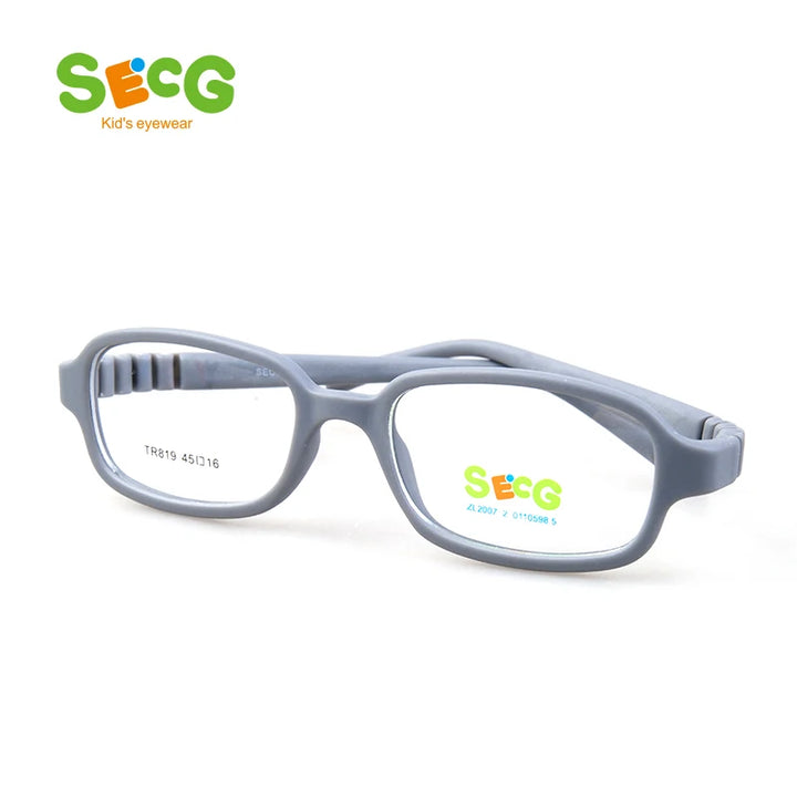 Secg Unisex Children's Full Rim Square Tr 90 Titanium Eyeglasses 18819 Full Rim Secg