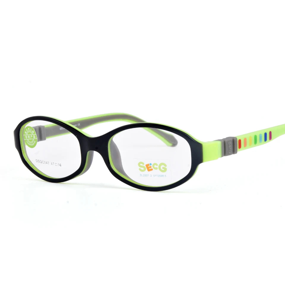 Secg Unisex Children's Full Rim Oval Tr 90 Silicone Eyeglasses 3047 Full Rim Secg C31