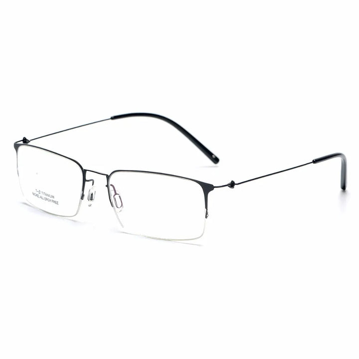 Aimee Men's Semi Rim Square Titanium Eyeglasses 1655 Semi Rim Aimee