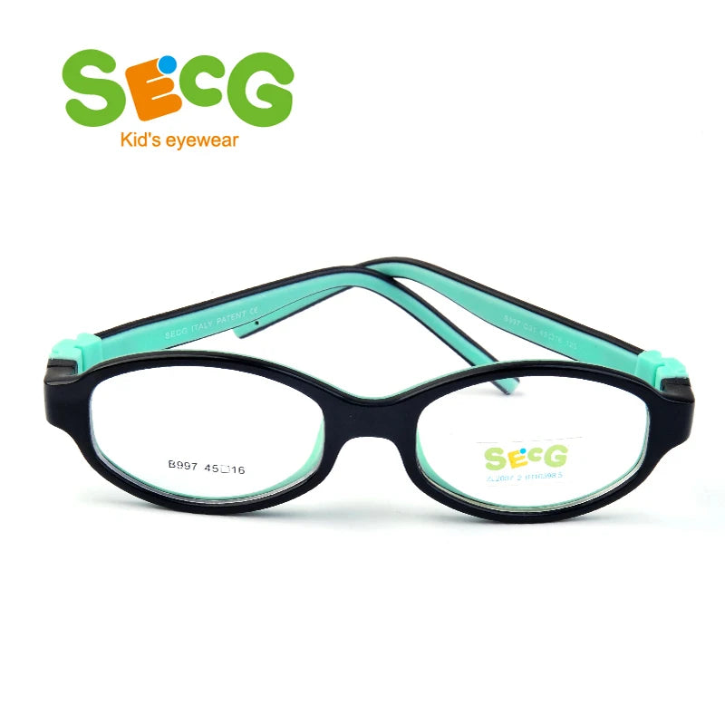 Secg Unisex Children's Full Rim Oval Tr 90 Silicone Eyeglasses 2997 Full Rim Secg C31