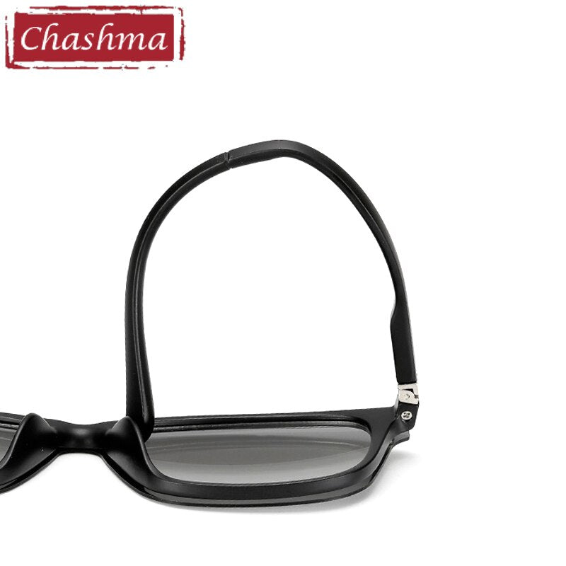 Chashma Unisex Full Rim Square Tr 90 Titanium Eyeglasses With Polarized Clip On Sunglasses 2286 With Clip Ons Chashma