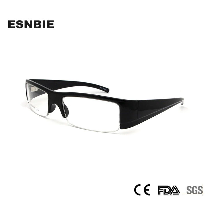 Esnbie Men's Semi Rim Thick Tr 90 Titanium Eyeglasses 4004 Semi Rim Esnbie