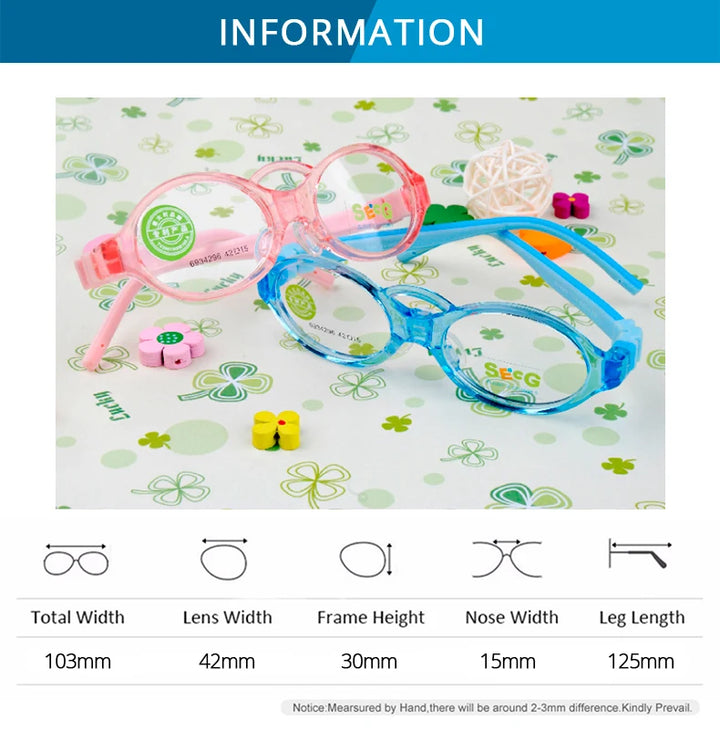 Secg Unisex Children's Full Rim Oval Tr 90 Silicone Eyeglasses 6934296 Full Rim Secg