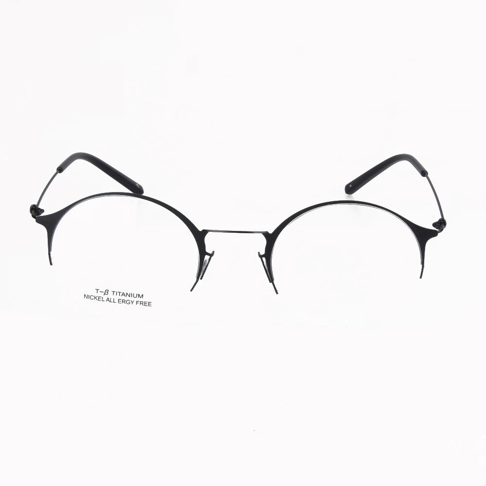 Aimee Unisex Semi Rim Round Alloy Eyeglasses 1850 Semi Rim Aimee