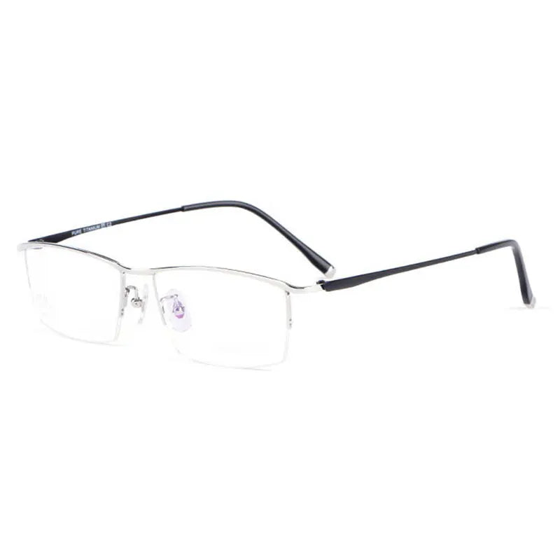 Reven Jate Unisex Semi Rim Square Titanium Eyeglasses 85148