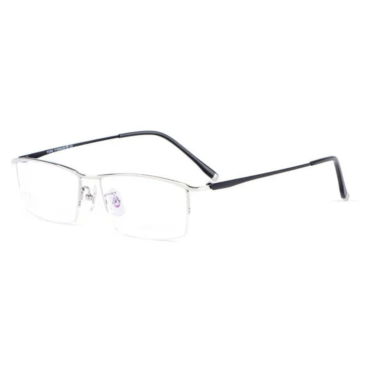 Reven Jate Unisex Semi Rim Square Titanium Eyeglasses 85148