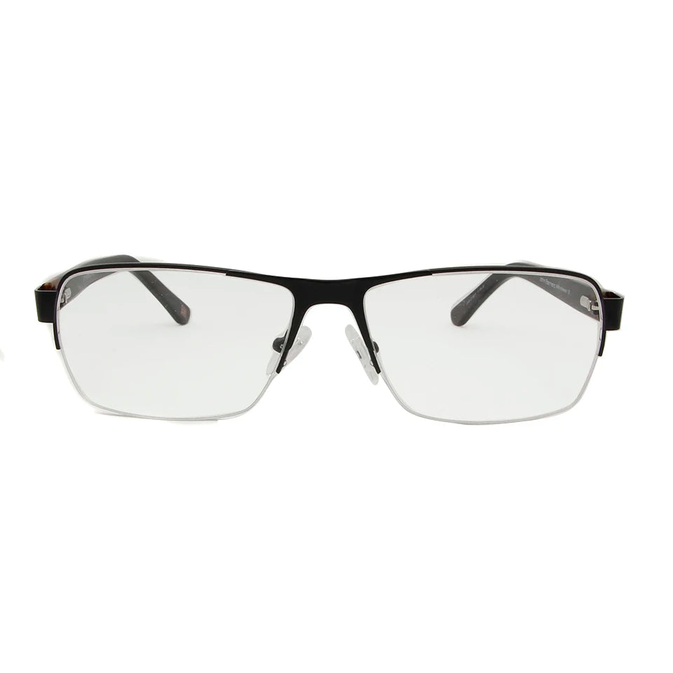 Esnbie Unisex Semi Rim Rectangle Alloy Eyeglasses 9170 Semi Rim Esnbie