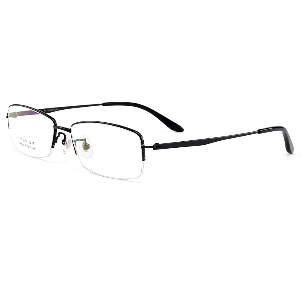Gmei Men's Semi Rim Square Titanium Eyeglasses 68969