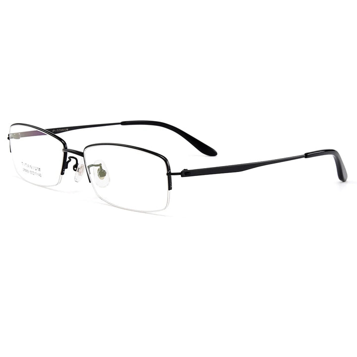 Gmei Men's Semi Rim Square Titanium Eyeglasses 68969