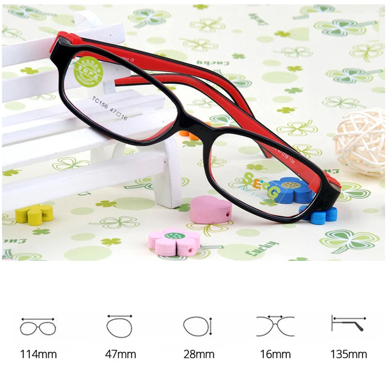 Secg Unisex Children's Full Rim Square Tr 90 Silicone Eyeglasses 20156 Full Rim Secg