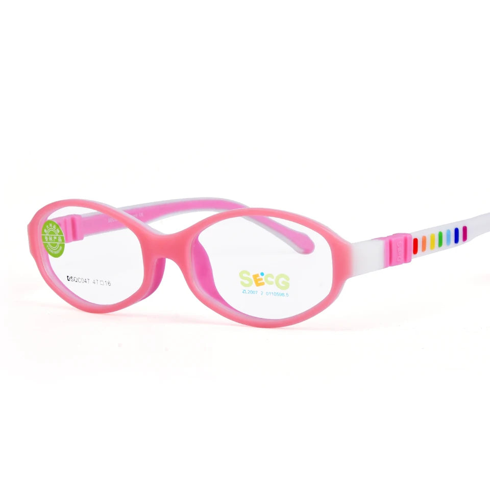 Secg Unisex Children's Full Rim Oval Tr 90 Silicone Eyeglasses 3047 Full Rim Secg C13