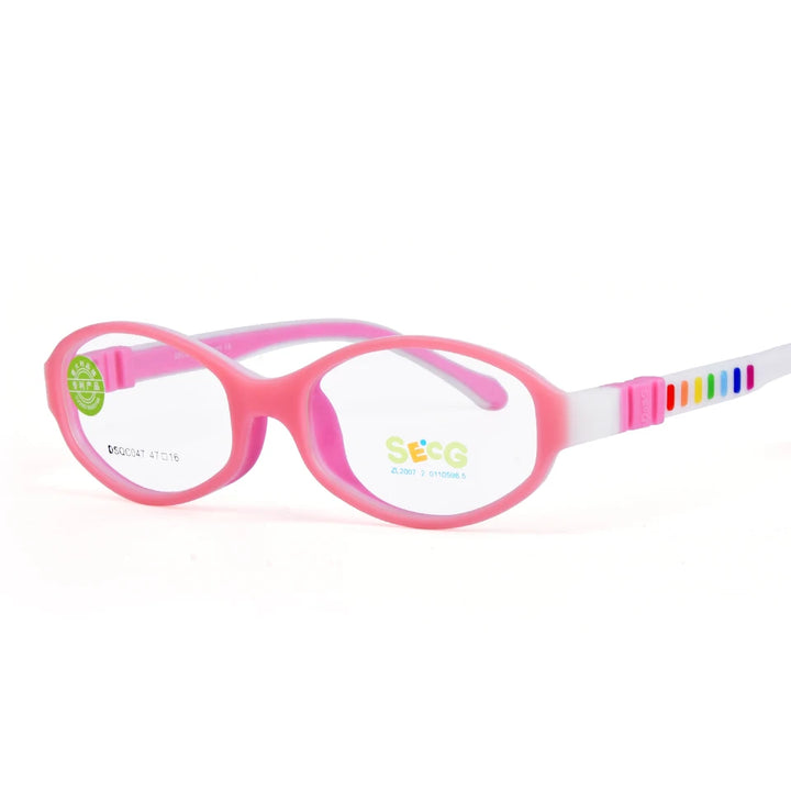 Secg Unisex Children's Full Rim Oval Tr 90 Silicone Eyeglasses 3047 Full Rim Secg C13