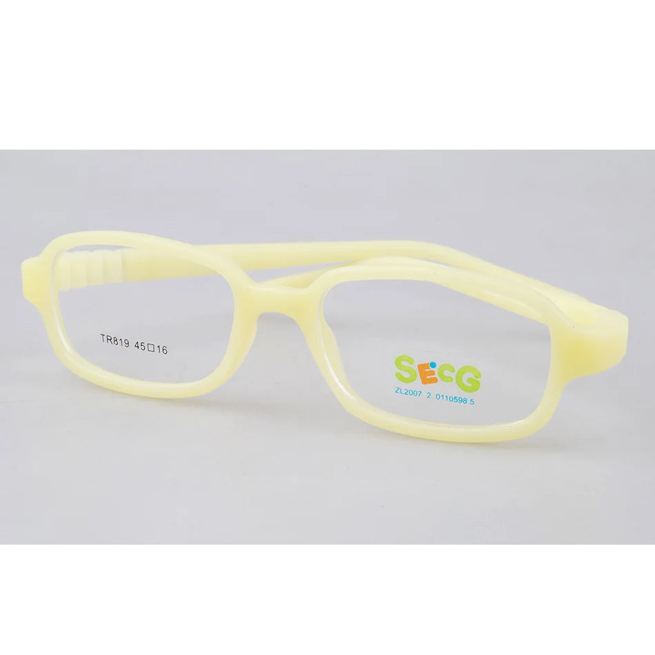 Secg Unisex Children's Full Rim Square Tr 90 Titanium Eyeglasses 18819 Full Rim Secg C11