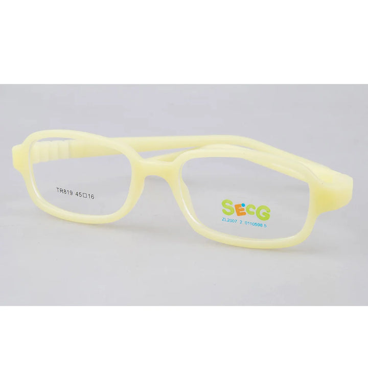 Secg Unisex Children's Full Rim Square Tr 90 Titanium Eyeglasses 18819 Full Rim Secg C11