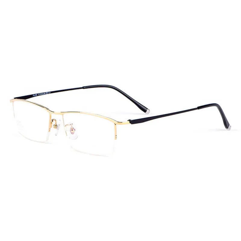 Reven Jate Unisex Semi Rim Square Titanium Eyeglasses 85148