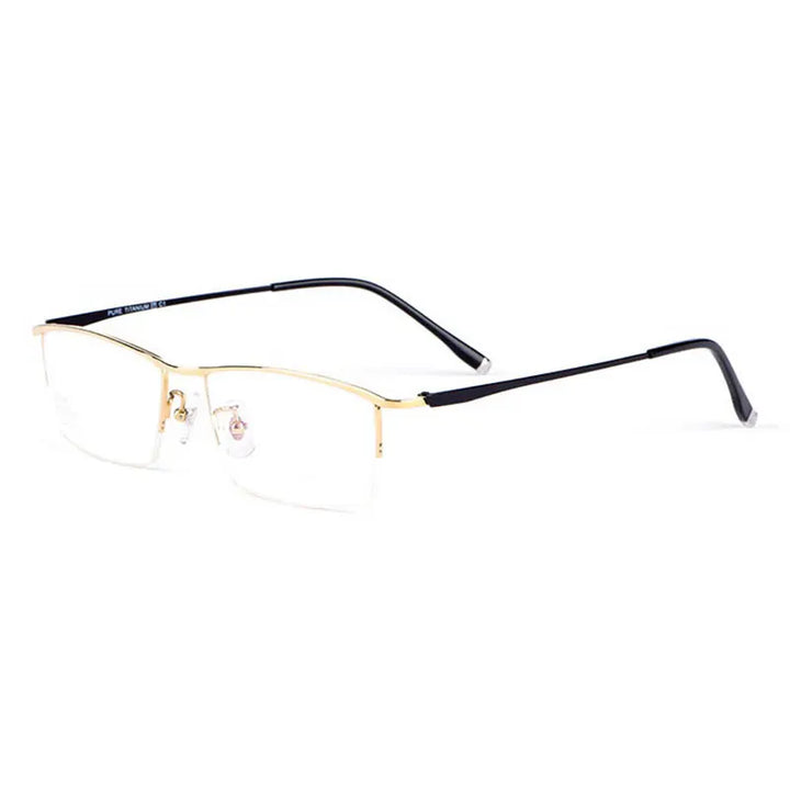Reven Jate Unisex Semi Rim Square Titanium Eyeglasses 85148