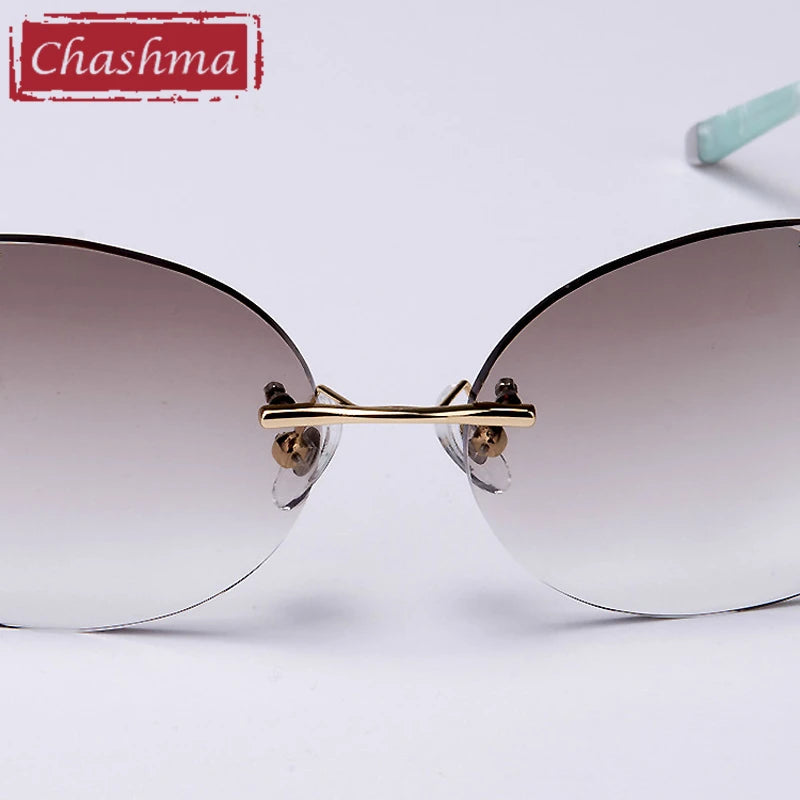 Chashma Women's Rimless Oval Gradient Tint Titanium Eyeglasses 58102 Rimless Chashma
