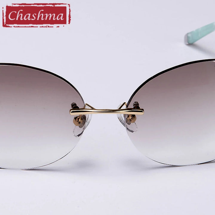 Chashma Women's Rimless Oval Gradient Tint Titanium Eyeglasses 58102 Rimless Chashma