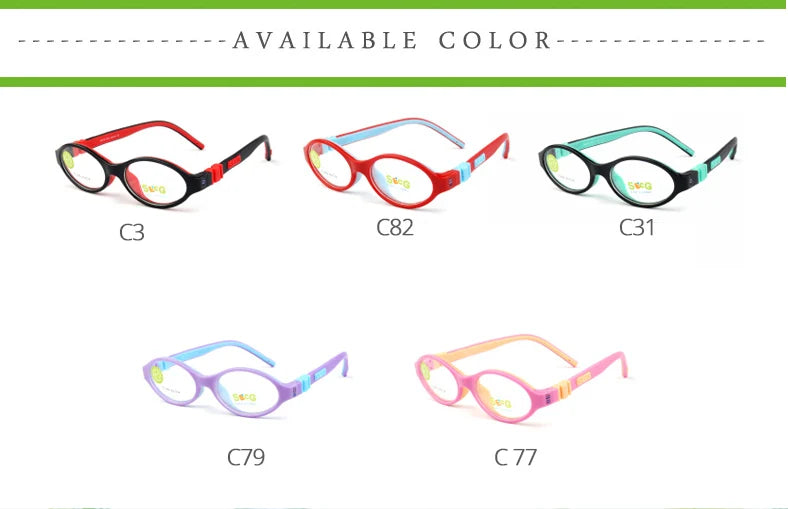 Secg Unisex Children's Ful Rim Oval Tr 90 Silicone Eyeglasses 3249 Full Rim Secg