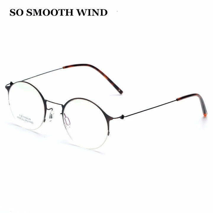 Aimee Unisex Semi Rim Round Alloy Eyeglasses 1850 Semi Rim Aimee