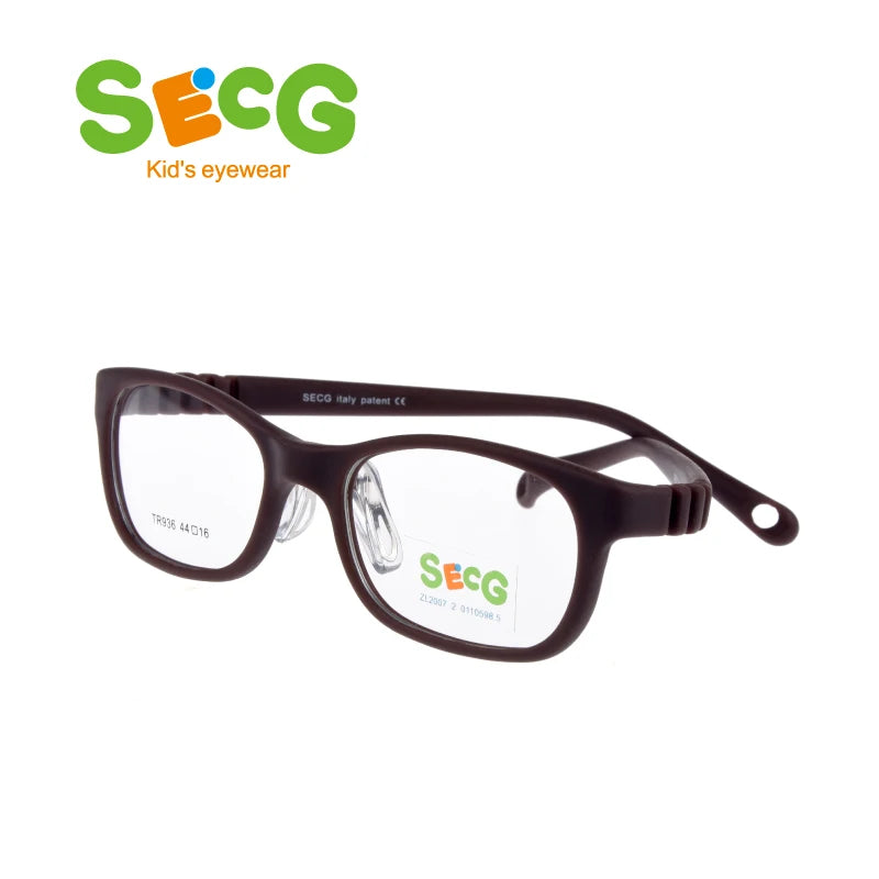 Secg Unisex Children's Full Rim Square Tr 90 Silicone Eyeglasses 18936 Full Rim Secg