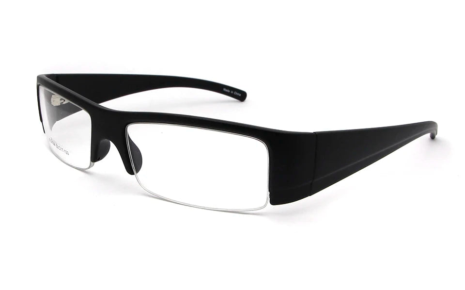 Esnbie Men's Semi Rim Thick Tr 90 Titanium Eyeglasses 4004 Semi Rim Esnbie Matte Black
