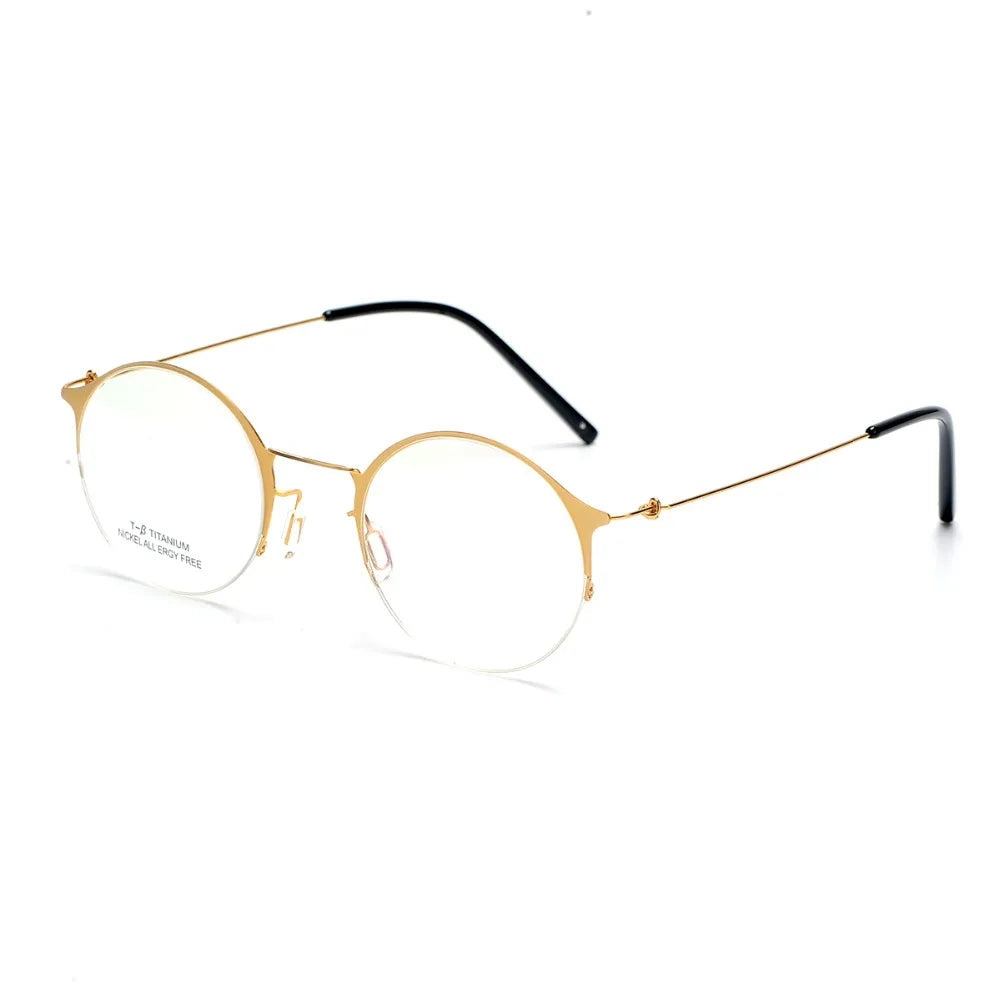 Aimee Unisex Semi Rim Round Alloy Eyeglasses 1850 Semi Rim Aimee