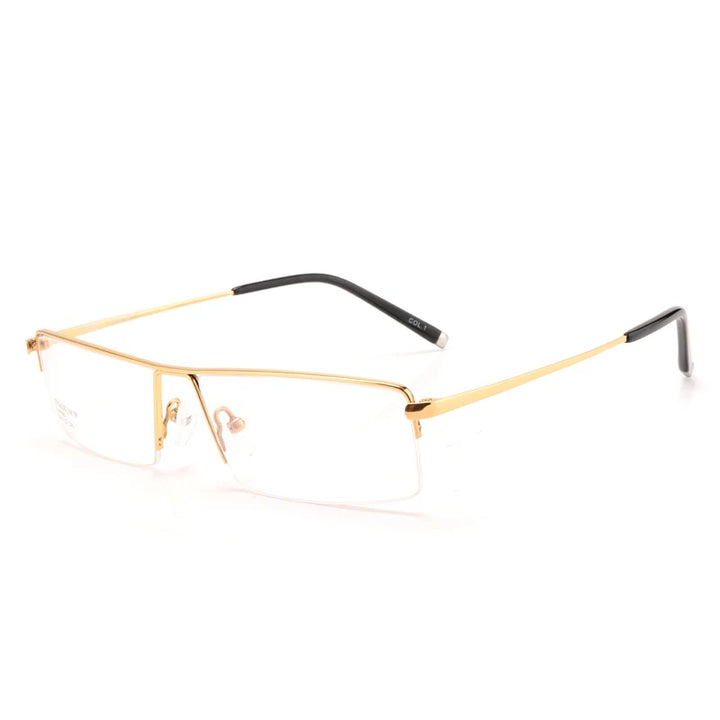 Reven Jate Men's Semi Rim Square Titanium Eyeglasses 68095