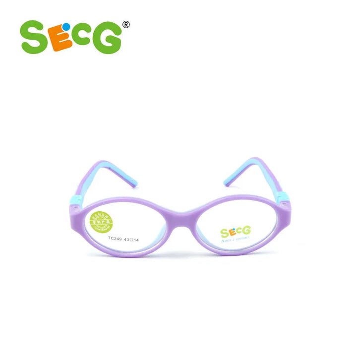 Secg Unisex Children's Ful Rim Oval Tr 90 Silicone Eyeglasses 3249 Full Rim Secg C79