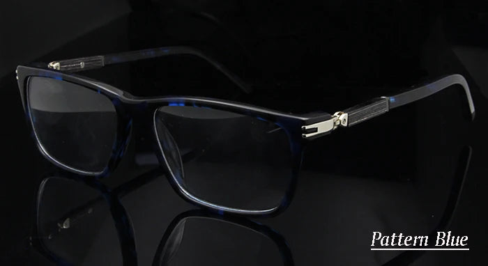 Esnbie Unisex Full Rim Square Acetate Wood Glass Eyeglasses 6350 Full Rim Esnbie glass frame blue2