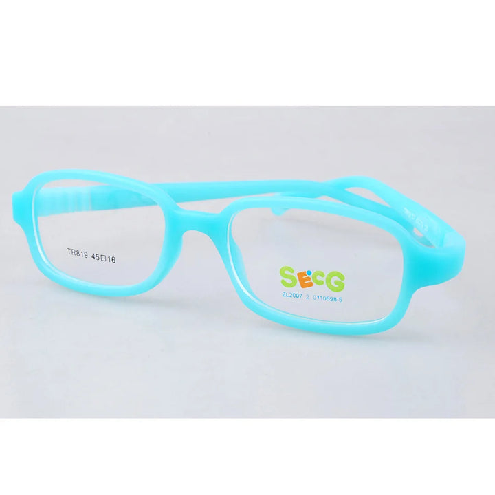 Secg Unisex Children's Full Rim Square Tr 90 Titanium Eyeglasses 18819 Full Rim Secg C7