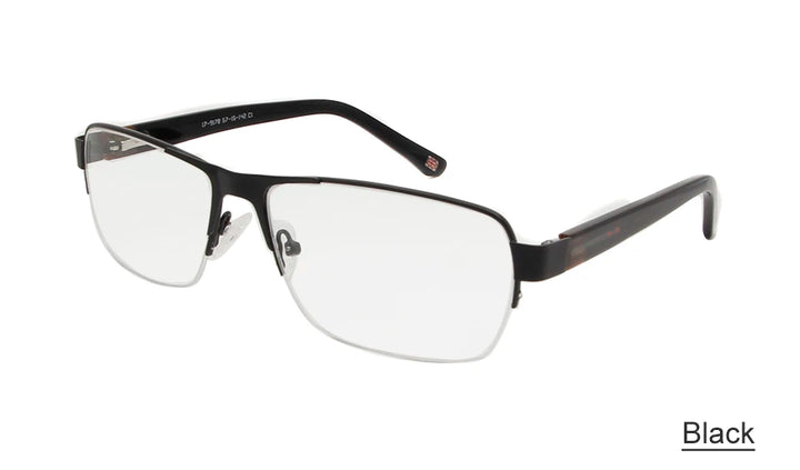 Esnbie Unisex Semi Rim Rectangle Alloy Eyeglasses 9170 Semi Rim Esnbie men glasses bk