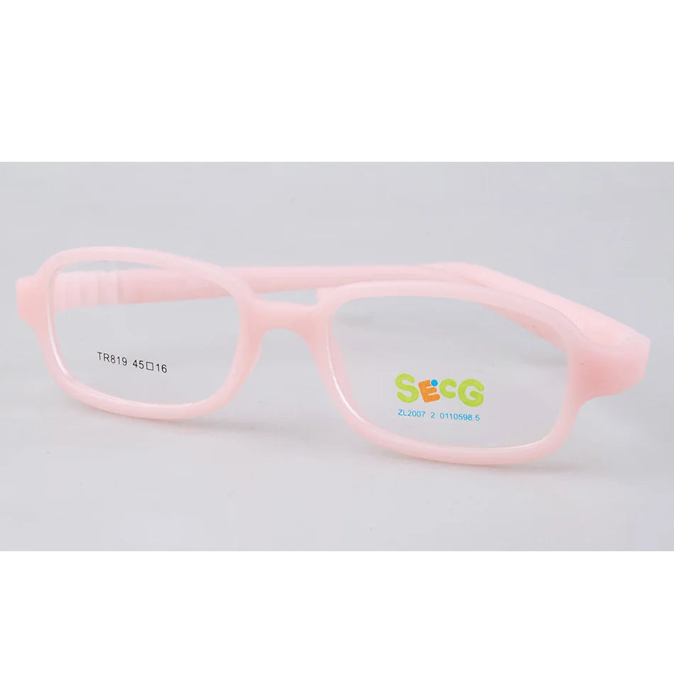 Secg Unisex Children's Full Rim Square Tr 90 Titanium Eyeglasses 18819 Full Rim Secg C13
