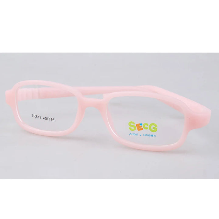 Secg Unisex Children's Full Rim Square Tr 90 Titanium Eyeglasses 18819 Full Rim Secg C13