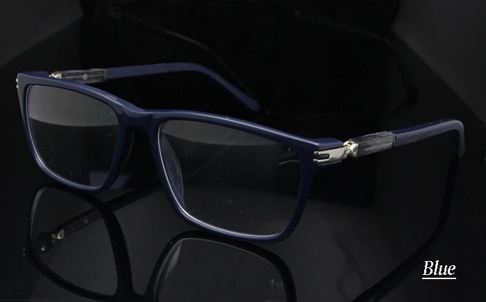 Esnbie Unisex Full Rim Square Acetate Wood Glass Eyeglasses 6350 Full Rim Esnbie glass frame blue